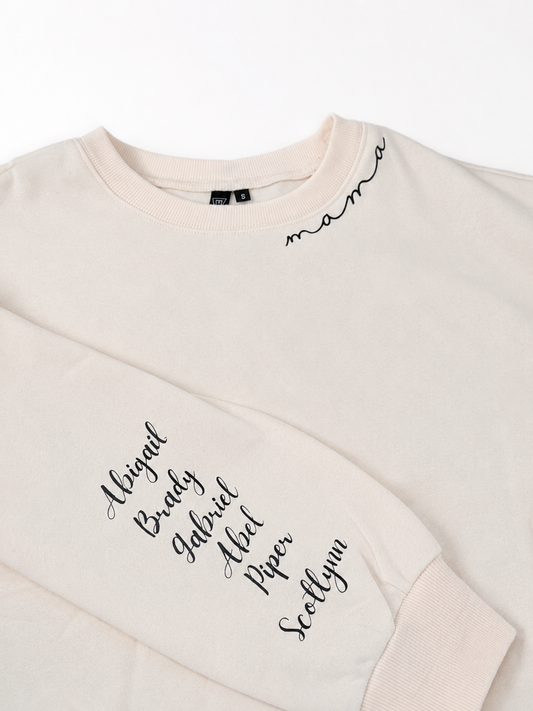 Custom Mama Name-Sleeve Crewneck